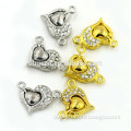 Fashion heart Magnetic buckle connector with stone zinc alloy jewelry accessories